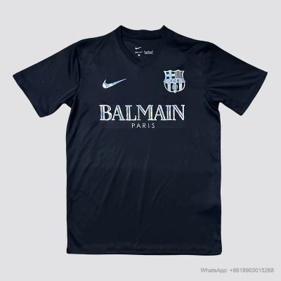 23/24 Barcelona x Balmain black soccer jersey yupoo