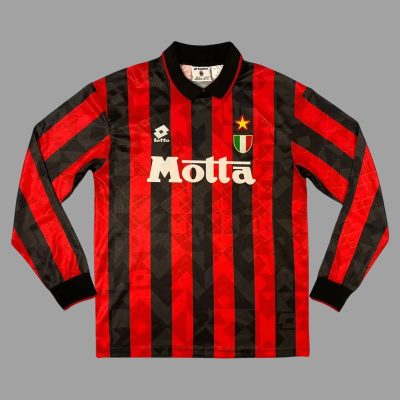 93/94 AC Milan Home Long Sleeve Retro Soccer Jersey