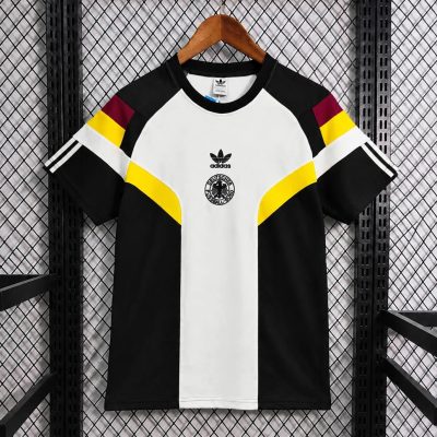 2026 Germany Trefoil Retro Inspired White Black Short Sleeve Sweatshirt