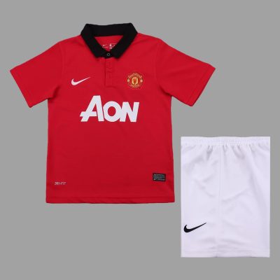 13/14 Manchester United Home Kids Retro Soccer Jersey Size 16-28