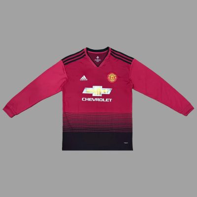 18/19 Manchester United Home Long Sleeve Retro Soccer Jersey