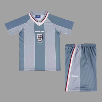 1996 England Away Kids Retro Soccer Jersey Size 16-28