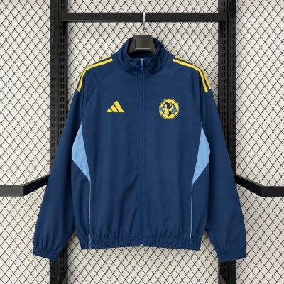 25/26 Club America Full Zipper Pre-Match Blue Jacket