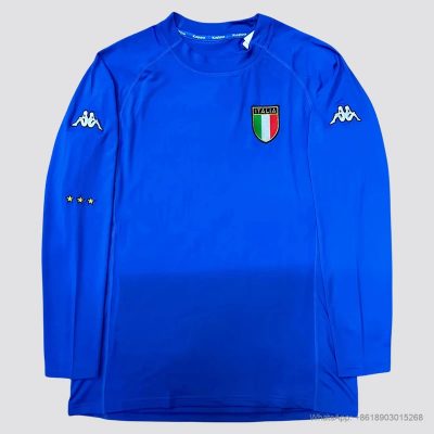 2002 Italy home long sleeve Retro soccer jersey size S-2XL