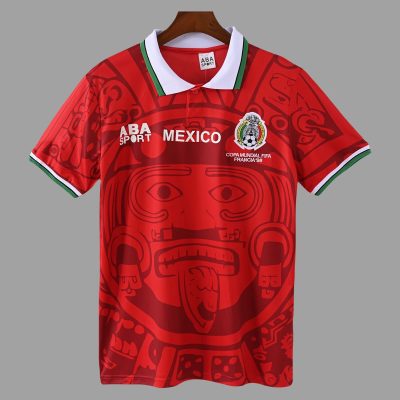 1998 Mexico Red Retro Soccer Jersey