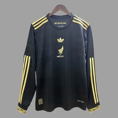 2025 Mexico Golden Cup Black Long Sleeve Soccer Jersey