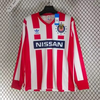 90/91 Chivas Home Long Sleeve Retro Soccer Jersey