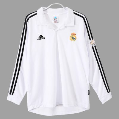 01/02 Real Madrid Centenary Home Long Sleeve Retro Soccer Jersey