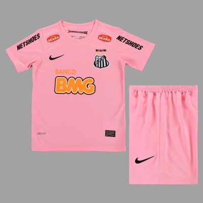 2012 Santos Pink Kids Retro Soccer Jersey Size 16-28