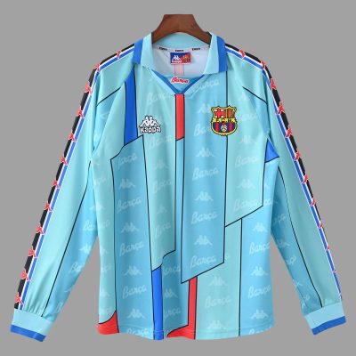 95/97 Barcelona Away Long Sleeve Retro Soccer Jersey