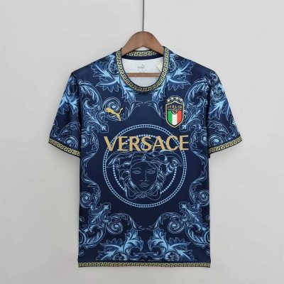 2023 Italy x Versace Blue Soccer Jersey