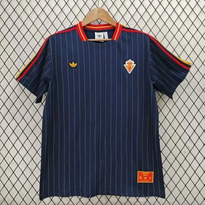 2026 Spain Terrace Icons Navy Blue Thin Pinstripes Soccer Jersey