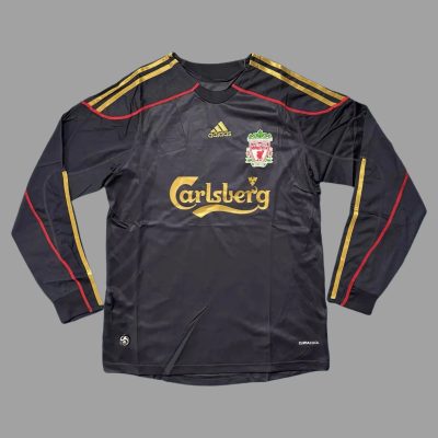 09/10 Liverpool Away Long Sleeve Retro Soccer Jersey
