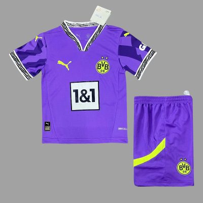 24/25 Dortmund Special Version Purple Kids Soccer Jersey Size 16-28