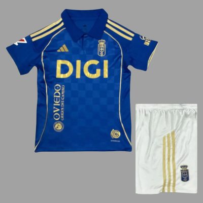25/26 Real Oviedo Home Kids Soccer Jersey Size 16-28