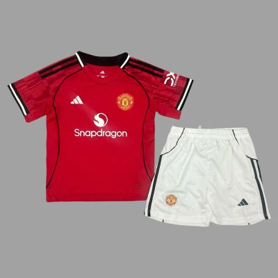 25/26 Manchester United Home Kids Soccer Jersey Size 16-28