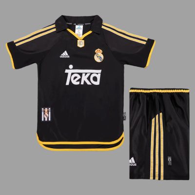 99/01 Real Madrid Away Kids Retro Soccer Jersey Size 16-28