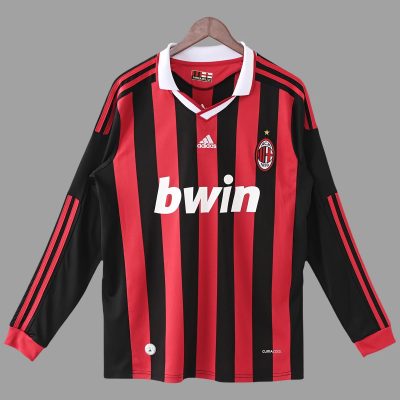 09/10 AC Milan Home Long Sleeve Retro Soccer Jersey