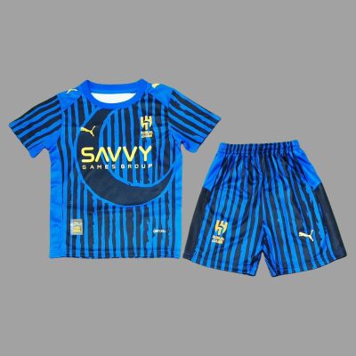 2025 Al-Hilal Club World Cup Home Kids Soccer Jersey Size 16-28