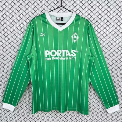 87/89 Werder Bremen Away Long Sleeve Retro Soccer Jersey