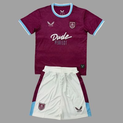 25/26 Burnley Home Kids Soccer Jersey Size 16-28