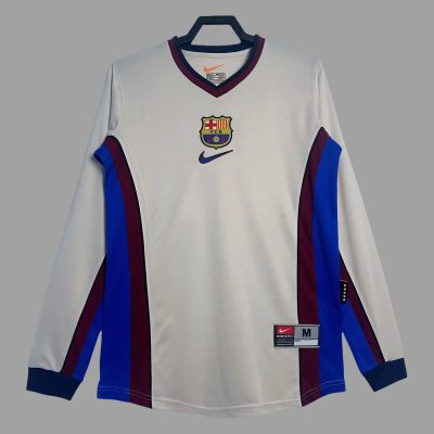 98/01 Barcelona Away Long Sleeve Retro Soccer Jersey