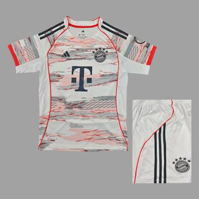 25/26 Bayern Munich Away Kids Soccer Jersey Size 16-28