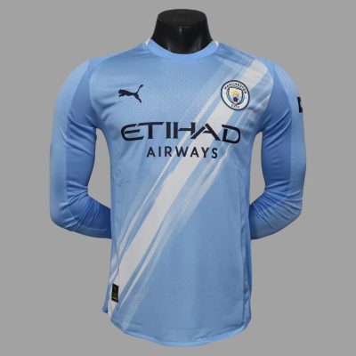 25/26 Manchester City Home Long Sleeve Player Version Soccer Jersey