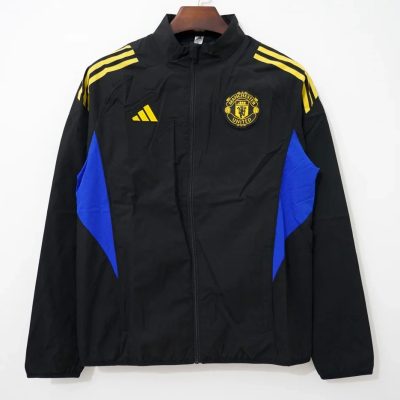 25/26 Manchester United Black Blue Yellow Windbreaker
