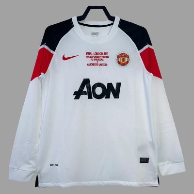 10/11 Manchester United Champions League Final Away Long Sleeve Retro Soccer Jersey