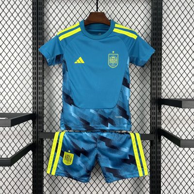 2026 Spain Goalkeeper Kids Soccer Jersey Size 16-28