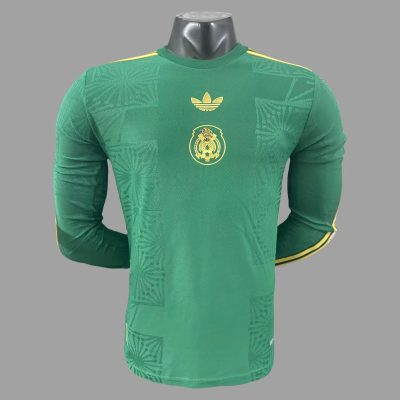 2025 Mexico Golden Cup Green Long Sleeve Player Version Soccer Jersey