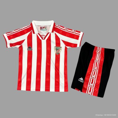 95/97 Athletic Bilbao home retro kids soccer jersey size 16-28