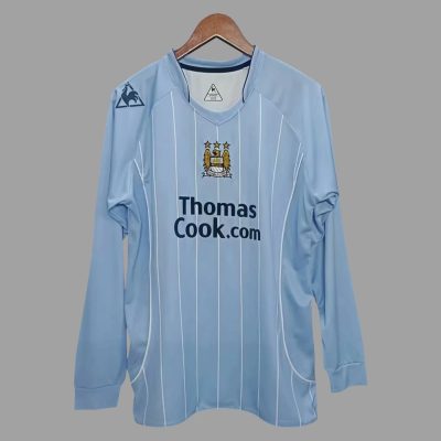 07/08 Manchester City Home Long Sleeve Retro Soccer Jersey
