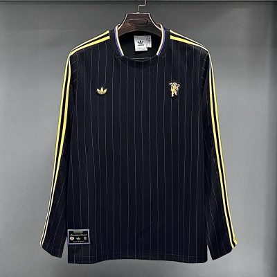 25/26 Manchester United Terrace Icons Black Long Sleeve Yellow Shirt