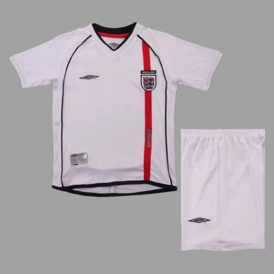 2002 England Home Kids Retro Soccer Jersey Size 16-28