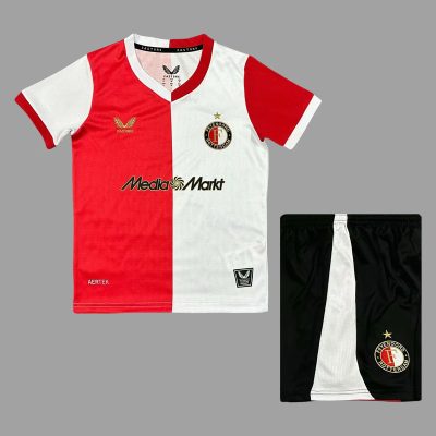 25/26 Feyenoord Home Kids Soccer Jersey Size 16-28