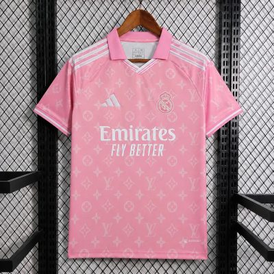 26/27 Real Madrid x LV Pink Soccer Jersey
