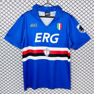 91/92 Sampdoria Home Retro Soccer Jersey