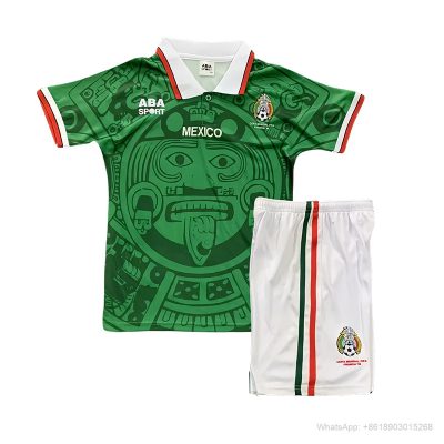 1998 Mexico Home Kids Retro Soccer Jersey