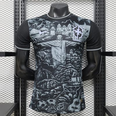 2026 Brazil Jesus Christ The Redeemer Black Gray Player Version Soccer Jersey
