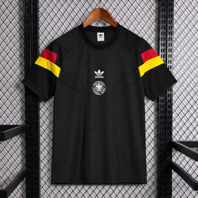 2026 Germany Trefoil Retro Inspired Black Short Sleeve Sweatshirt