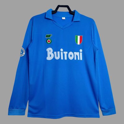 87/88 Napoli Home Long Sleeve Retro Soccer Jersey