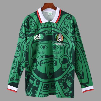 1998 Mexico Home Long Sleeve Retro Soccer Jersey