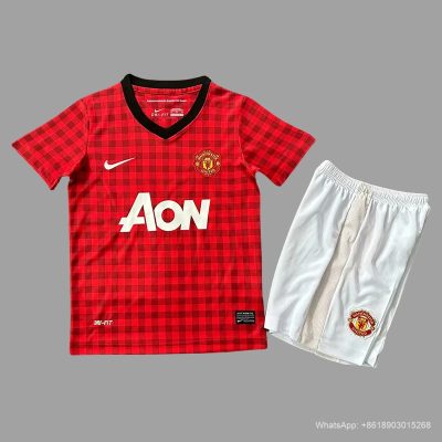 12/13 Manchester United Home Kids Retro soccer jersey Size 16-28