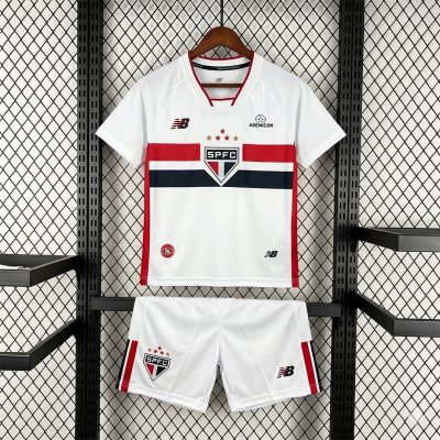 2026 Sao Paulo Home Kids Soccer Jersey Size 16-28