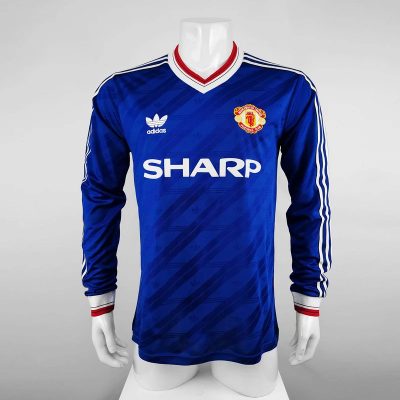 86/88 Manchester United Away Long Sleeve Retro Soccer Jersey