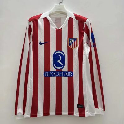 25/26 Atletico Madrid Home Long Sleeve Soccer Jersey