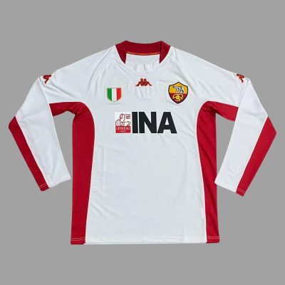 01/02 Roma Away Long Sleeve Retro Soccer Jersey