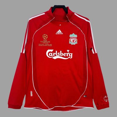 06/07 Liverpool Home UCL Final Long Sleeve Retro Soccer Jersey